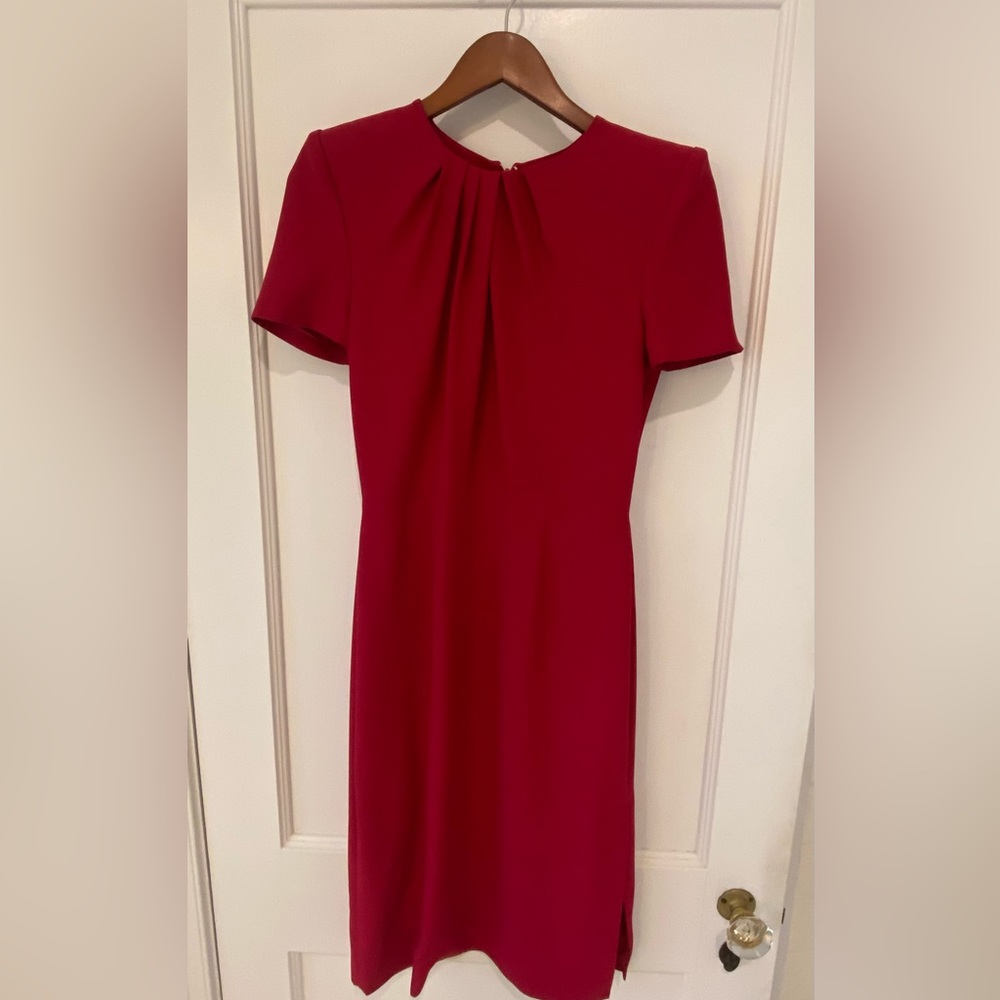 Alexander McQueen Short Sleeve Crepe Sheath Dress, Size 40 IT (US 4)
